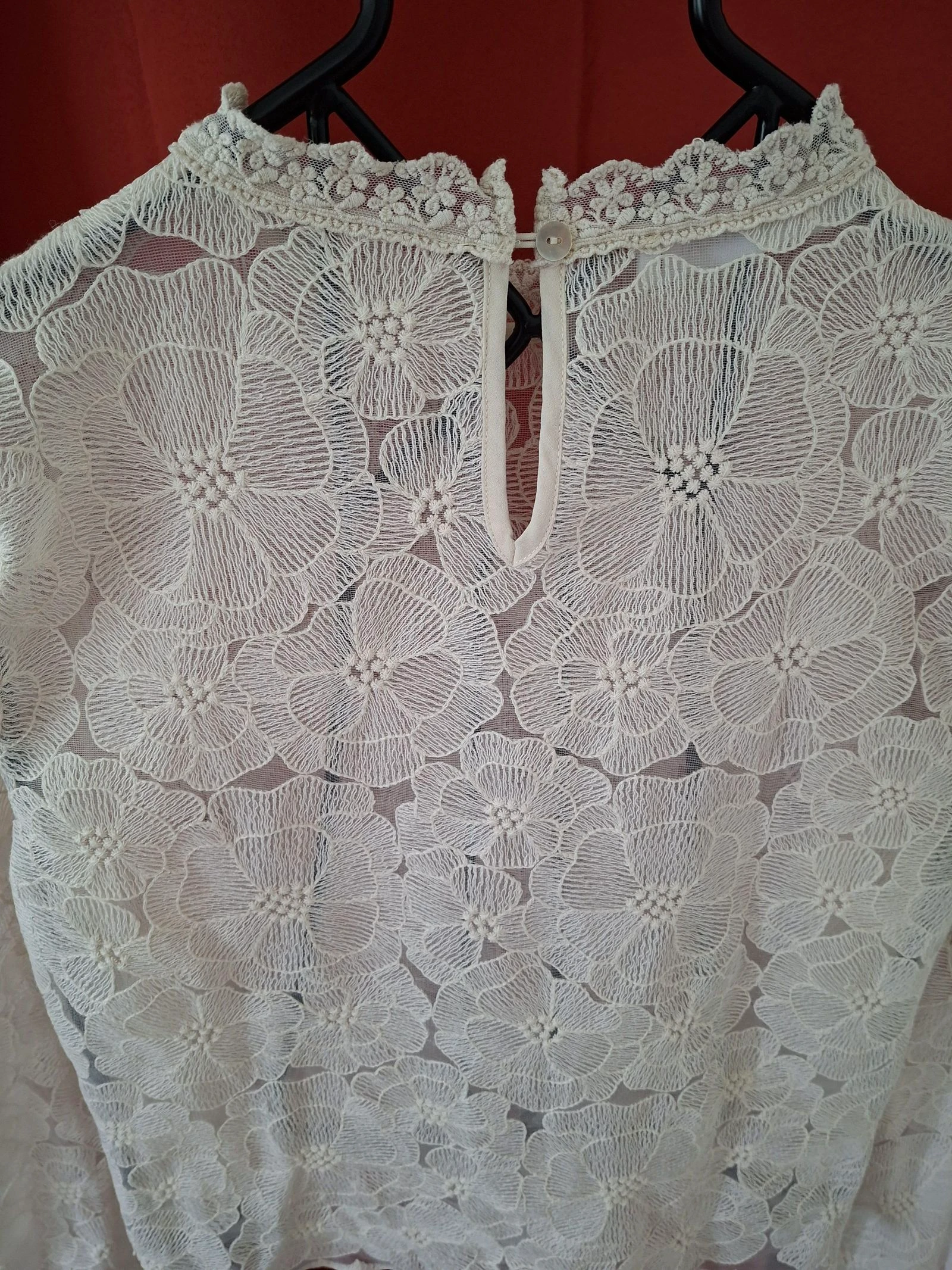 Crème blouse van kant promod M – photo 4